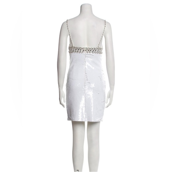 PATBO Hand Beaded Sequin Mini Dress White Size 4 EUC - Picture 11 of 11